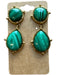 Sylvia Toledano Green & Gold Metal Tear Drop Clip On Earring Earrings Green & Gold
