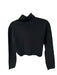 Coach Size XL Black Wool & Silk Turtleneck Logo Long Sleeve Cropped Sweater Black / XL