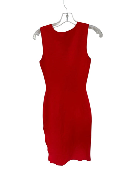 Esteban Cortazar Size S Tomato Viscose Sleeveless Cut Out Body Con slit Dress Tomato / S