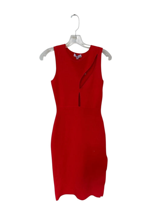 Esteban Cortazar Size S Tomato Viscose Sleeveless Cut Out Body Con slit Dress Tomato / S