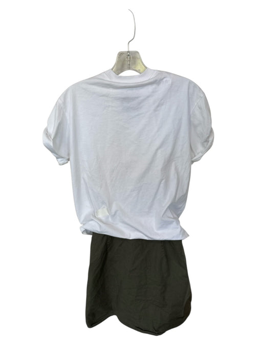 3.1 Phillip Lim Size XS White & Green Cotton Blend Short Sleeve Dress White & Green / XS