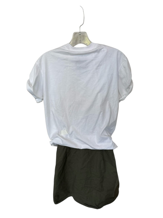 3.1 Phillip Lim Size XS White & Green Cotton Blend Short Sleeve Dress White & Green / XS