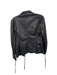 Blue Les Copains Size 44 Black & Silver Leather Full Zip Front Pockets Jacket Black & Silver / 44