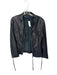 Blue Les Copains Size 44 Black & Silver Leather Full Zip Front Pockets Jacket Black & Silver / 44
