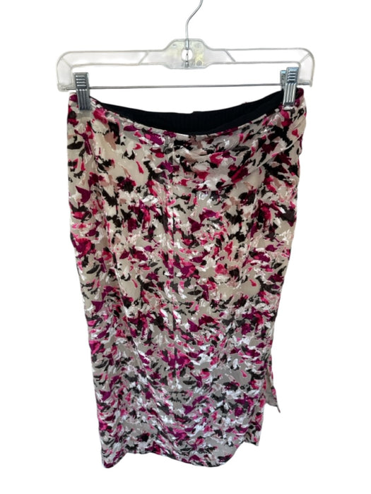 Rag & Bone Size 2 Cream & Magenta Polyester Velvet Accent Flowers Gathered Skirt Cream & Magenta / 2