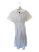 J. Crew Size 00 White Cotton Short Cuff Sleeve Smocked Waist Buttons Dress White / 00