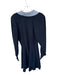 Rebecca Taylor Size S Navy & Blue Wool & Cotton Long Sleeve Collar V Neck Dress Navy & Blue / S