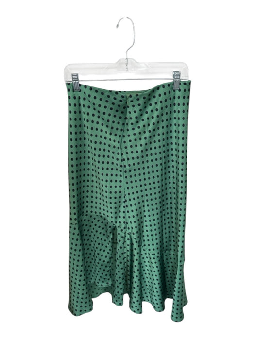 Maeve Size MP Green & Black Polyester Side Zip Polka Dot Midi Skirt Green & Black / MP