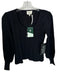 Tuckernuck Size XS Black Cotton Pointelle Buttons Long Sleeve Top Black / XS