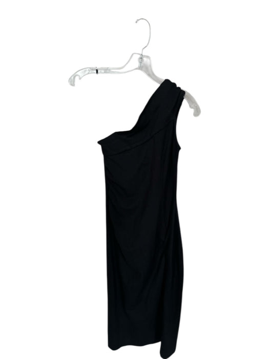 Victor Glemaud Size S Black Viscose One Shoulder Gathered Side Midi Dress Black / S