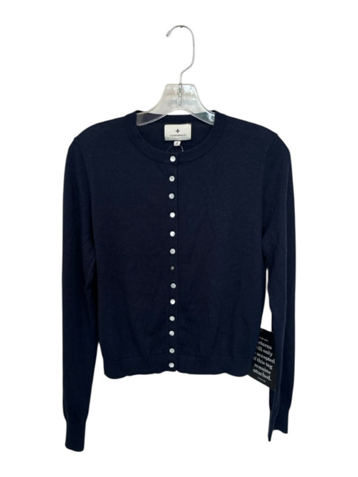 Tuckernuck Size S Navy & white Cashmere Long Sleeve Button Down Cardigan Sweater Navy & white / S