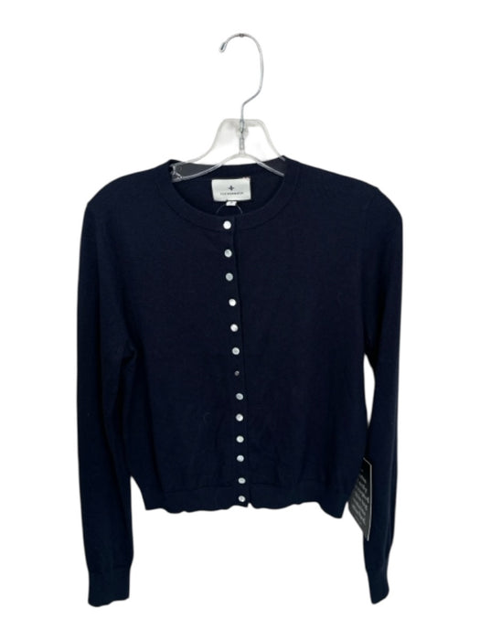 Tuckernuck Size S Navy & white Cashmere Long Sleeve Button Down Cardigan Sweater Navy & white / S