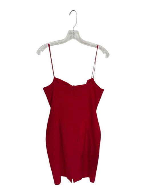 Black Halo Size 10 Red Polyamid Spaghetti Strap Pleat Detail Back Zip Midi Dress Red / 10