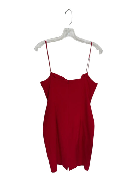 Black Halo Size 10 Red Polyamid Spaghetti Strap Pleat Detail Back Zip Midi Dress Red / 10