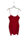 Black Halo Size 10 Red Polyamid Spaghetti Strap Pleat Detail Back Zip Midi Dress Red / 10