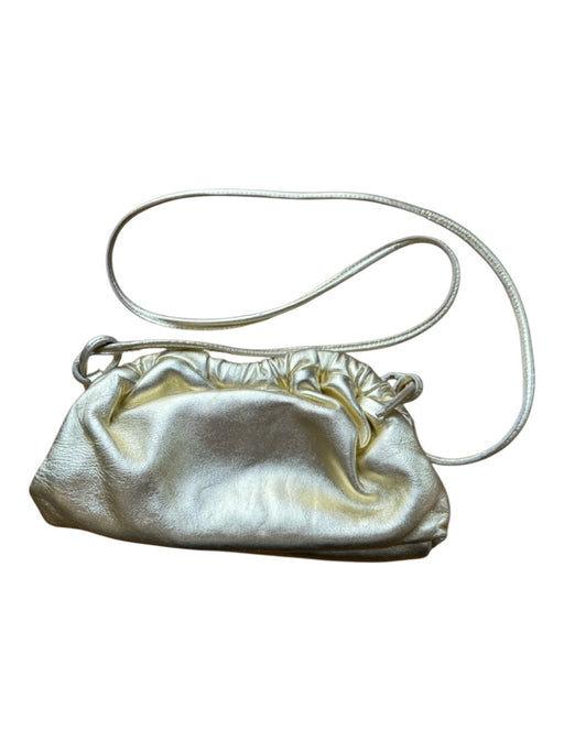 Mansur Gavriel Gold Leather Hinge Metallic Crossbody Strap Bag Gold / S