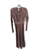 L'idee Size 4 Brown Polyester Long Sleeve Acordian Pleated Shoulder Pads Gown Brown / 4
