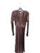 L'idee Size 4 Brown Polyester Long Sleeve Acordian Pleated Shoulder Pads Gown Brown / 4
