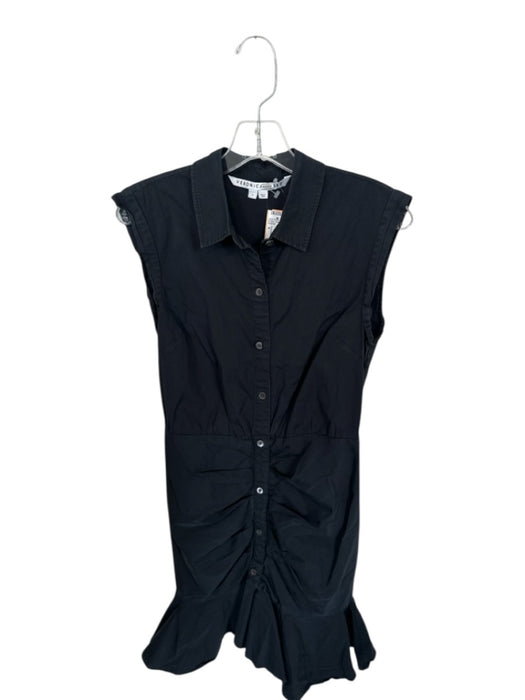 Veronica Beard Size 4 Black Cotton Cap Sleeve Collar Drop Waist Dress Black / 4