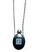 Givenchy Silver & Black Metal Chain Rhinestone Pendant Long Necklace Silver & Black