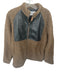 Deadwood Size M Brown & Black Faux Shearling Leather Accent Full ZIp Jacket Brown & Black / M