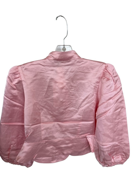 Kitri Size 4 Pink & Red Viscose Blend Long Balloon Sleeve Flower Application Top Pink & Red / 4