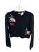 Kitri Size XS Black & Pink Polyamid Long Sleeve Embroidered Flowers Sweater Black & Pink / XS