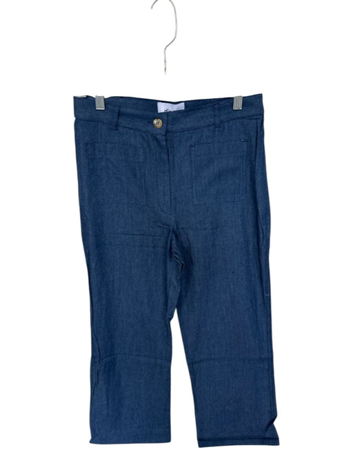 Diarte Size M Dark Wash Cotton High Waist Wide Leg Cropped Jeans Dark Wash / M