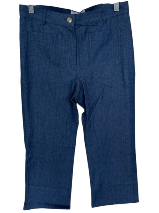 Diarte Size M Dark Wash Cotton High Waist Wide Leg Cropped Jeans Dark Wash / M