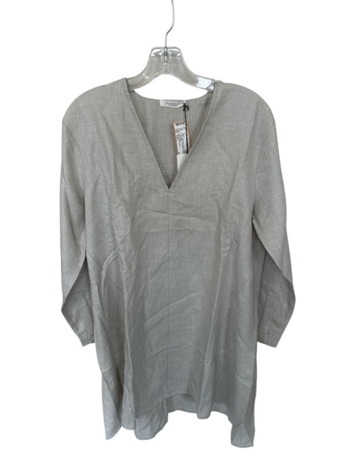 Beaumont Organic Size Est L Light Gray Hemp & Wool Blend Long Sleeve Dress Light Gray / Est L