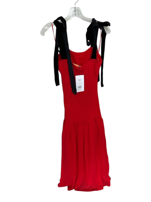 Kitri Size 2 Red & Black Recycled Polyester Blend Tie Straps smocked Maxi Dress Red & Black / 2