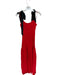 Kitri Size 2 Red & Black Recycled Polyester Blend Tie Straps smocked Maxi Dress Red & Black / 2