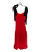 Kitri Size 4 Red & Black Recycled Polyester Blend Tie Straps smocked Maxi Dress Red & Black / 4