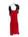Kitri Size 4 Red & Black Recycled Polyester Blend Tie Straps smocked Maxi Dress Red & Black / 4