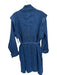 TT Studios Size XL Dark Wash Cotton Blend Long Sleeve Lapel Belted Trench Coat Dark Wash / XL