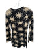 Kitri Size L Black & Gold Viscose Blend Long Sleeve Star Burst Metallic Dress Black & Gold / L