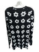 Kitri Size M Black & White Viscose Blend Long Sleeve Flowers Metallic Dress Black & White / M