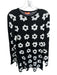 Kitri Size M Black & White Viscose Blend Long Sleeve Flowers Metallic Dress Black & White / M