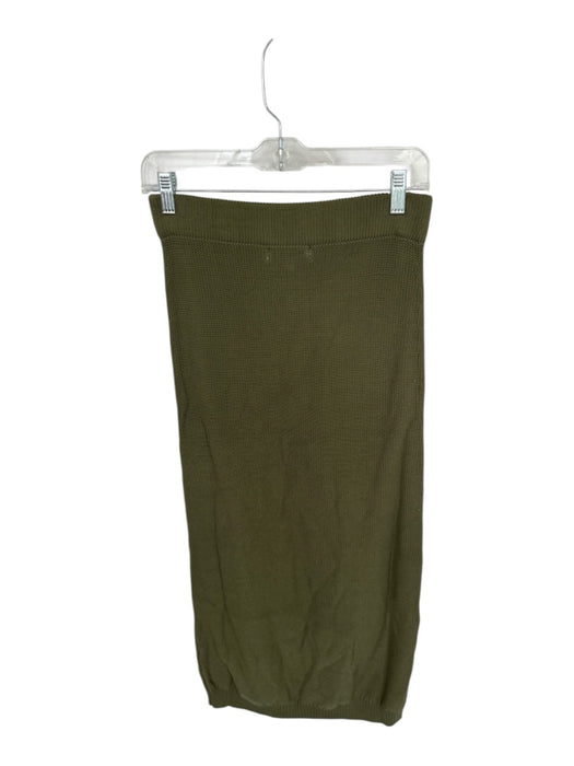 Rita Row Size L Olive Green Cotton Elastic Waist Knit Maxi Skirt Olive Green / L
