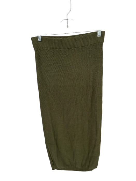 Rita Row Size L Olive Green Cotton Elastic Waist Knit Maxi Skirt Olive Green / L
