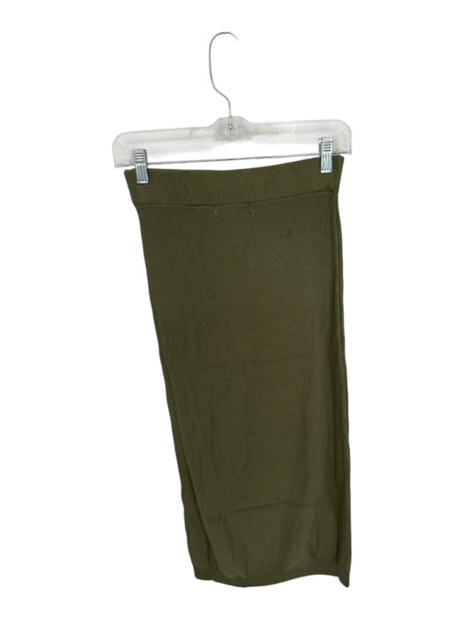 Rita Row Size M Olive Green Cotton Elastic Waist Knit Maxi Skirt Olive Green / M