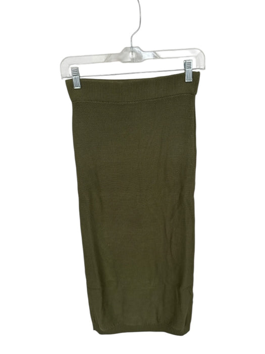 Rita Row Size M Olive Green Cotton Elastic Waist Knit Maxi Skirt Olive Green / M
