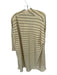 Rita Row Size S Cream & Green Cotton Blend Textured Striped Open Front Sweater Cream & Green / S