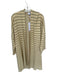 Rita Row Size S Cream & Green Cotton Blend Textured Striped Open Front Sweater Cream & Green / S