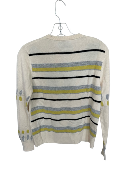 Happy Sheep Size M Cream & Green Wool & Cashmere Long Sleeve Knit Sweater Cream & Green / M