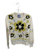 Happy Sheep Size M Cream & Green Wool & Cashmere Long Sleeve Knit Sweater Cream & Green / M