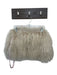 OW Collection Size 12 Bone Lamb Fur Elastic Side Mini Skirt Bone / 12