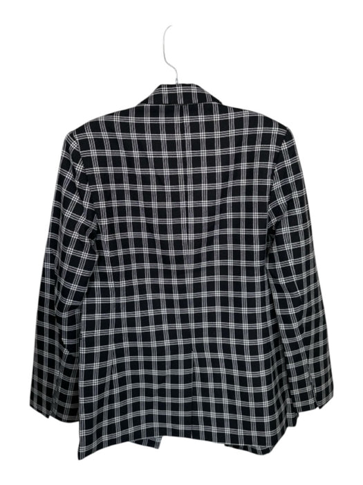 Blanca Size XS/S Black & White Polyester Blend Shoulder Pads Grid Blazer Coat Black & White / XS/S