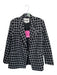 Blanca Size XS/S Black & White Polyester Blend Shoulder Pads Grid Blazer Coat Black & White / XS/S