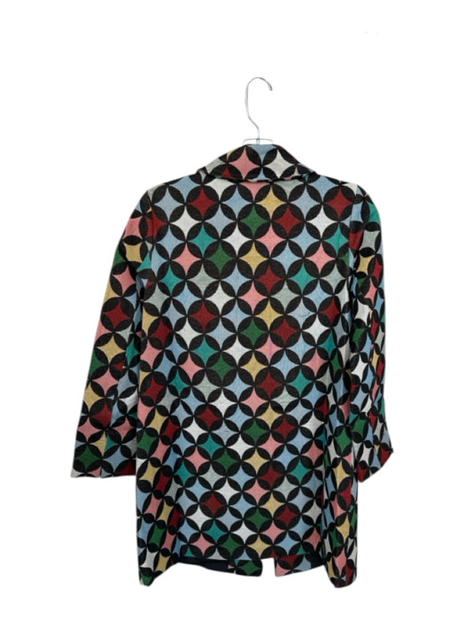 Louche Size 6 Black & Multi Polyester jaquard Circles Button Down Coat Black & Multi / 6